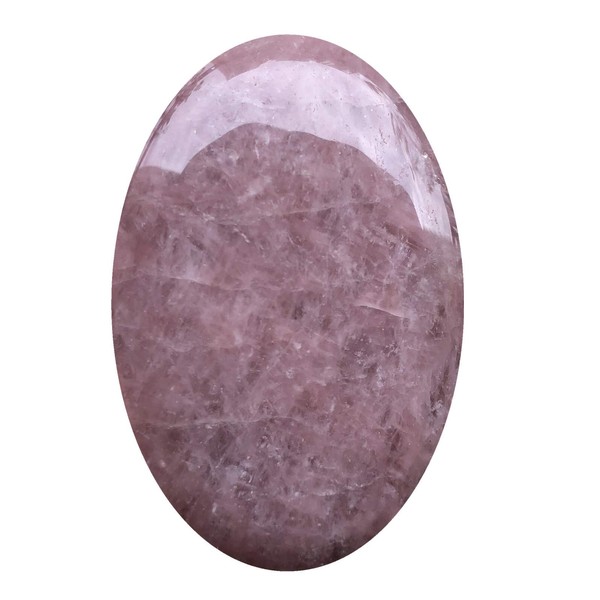 Ladeukoi Ladeukoi Oval Strawberry Quartz Palm Stone, Polished Worry Pocket