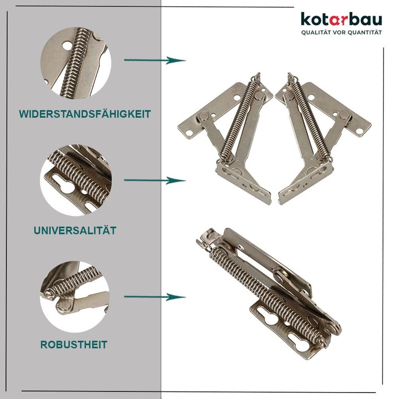 KOTARBAU® Flap Fitting, Pack of 2, Spring Flap Holder, Up-Top