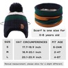 PEECABE Toddler Winter Hat Boys Girls Striped Knitted Beanie Pompom