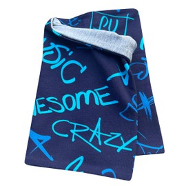 Wollhuhn Eco Lightweight Boys / Girls Jersey Slip-On Scarf / Neckerchief / Loop Cotton Many Designs Summer / Transitional Times 20212030, Cool Music Blue Shades