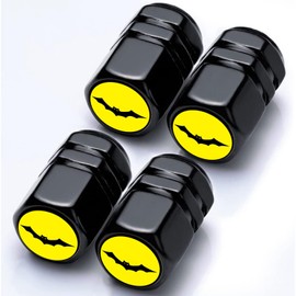 Tire Valve Stem Caps Bat Car Accessories 4-Pack-Aluminum Alloy Rust-Proof Universal Dust Covers Tire Air Cap for Car, SUV, Bike, Motorcycle Bat Gifts