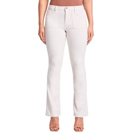 YMI Jeans Women's Hyperstretch Mid Rise Bootcut Pants, Ecru, S