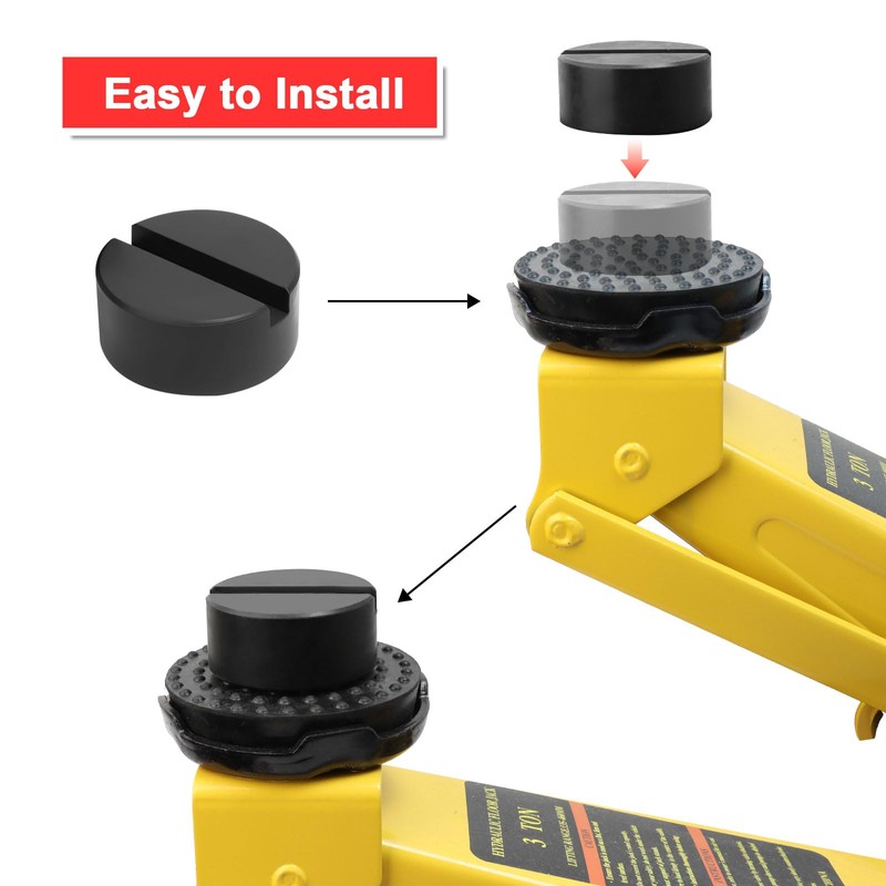 JUKFITA Floor Jack Pads, 2 Pack Rubber Jack Pucks, Pinch