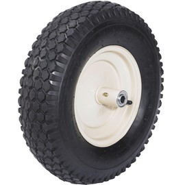 Scenic Road heavy duty replacement wheelbarrow wheel – 16" XHD 4-ply tire with 6" steel hub 4-Ply Knobby Tires with grease fitting & steel hub – Perfect wheel replacement & parts (Model SRWK #3593)