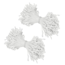 M METERXITY 680-Pack Artificial Flower Stamen Kit, 3mm Mini Double Heads Flower Stamens Pistil, Stamens for Flower Making/Craft DIY Wreaths/Wedding Floral Arrangements [White]