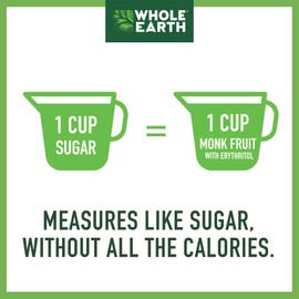 Whole Earth Sweetener Company Monk Fruit with Erythritol, Keto Friendly, Low Carb Sweetener, 235 Grams