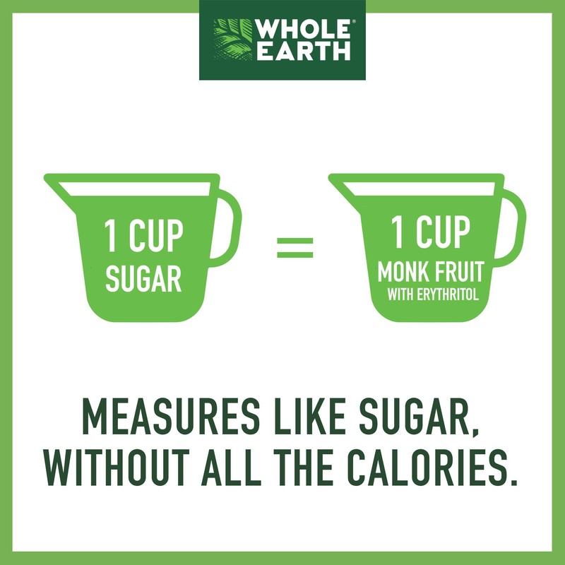 Whole Earth Sweetener Company Monk Fruit with Erythritol, Keto Friendly,