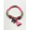 Undisclosed Girls Bangle Bracelet Light Pink, Blue Pink Butterfly