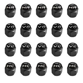 Yamobi Pack of 20 Car Valve Caps with Labelling, Bicycle Valve Cap, Car Valve Caps, Tyre Valve Caps, Tyre Marker, Black Valve Caps Car