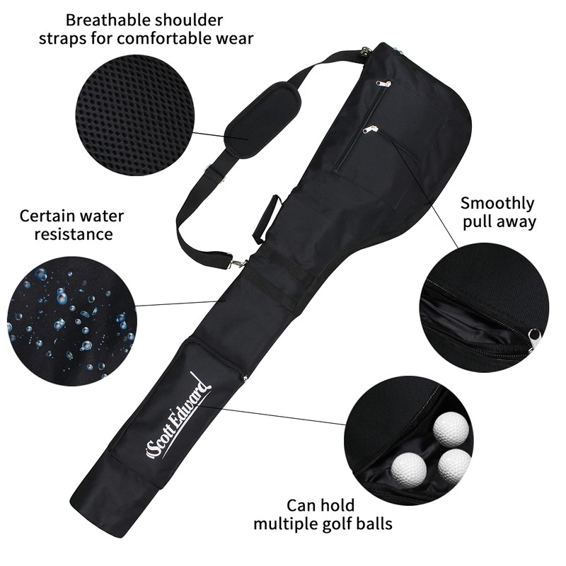 Portable Sunday Pencil Bag, Foldable Golf Club Carry Bag, Waterproof