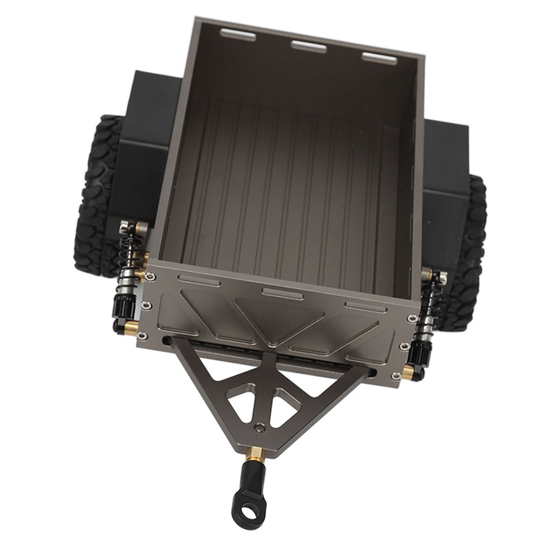 RC Car Hitch Trailer Aluminum Alloy Antislip Rubber Tire Rustproof