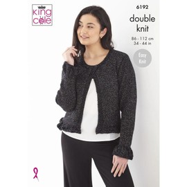 King Cole Womens Knitting Pattern Double Knit Glitz Long Cardigans (6192)
