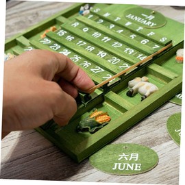 Operitacx 2 Pcs Wooden Calendar Ornament Vintage Stylish Office Tabletop Decor Diy Calendar Ornament for Home Restaurant