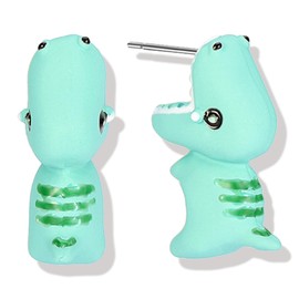Dinosaurs Bite Earrings for Women Animal Cartoon Stud Earrings Animal Clay Earrings Cute Animal Bite Stud Earrings Jewelry Gift for Girls