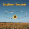 POPKIMI Sunflower Bracelet Sunflower Gifts for Women S925 Sterling Silver