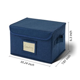 Vienrose Greeting Card Organizer Storage Box with 20 Removable Dividers, 84 Self-stick Labels, Perfect for Photos, Envelopes, Scrapbooking, Paper, Stickers Holder 1 Pack Navy