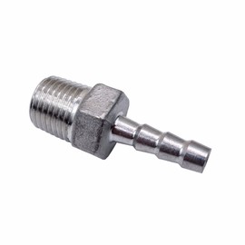 Hose Barb Hose Barb Stainless Steel SS304 Male Thread Coupling Fitting Connector BSP for Many Different Pipes 1/8-1/2 (3/8 x 12mm)