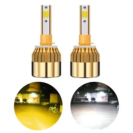 Kit de Conversión LED, Bombilla para Faros Delanteras, 300% Más Brillante, Blanca y Amarilla Luz Alta y Baja, Luces Antiniebla, Plug & Play, 2 Piezas (H4)