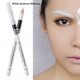 Go Ho 12 PCS White Eyebrow Eyeliner Pencils,White Eyeshadow Makeup Pen,Waterproof Eye Highlighter Makeup Pencil,Long-lasting Nice Color Eye Brow Gel Pen,Brow Tint Pencils（White）