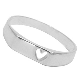 BJC® Sterling Silver 925 Heart Children's Child's Signet Ring Size A - V British Made Jewellery (UK Size G)