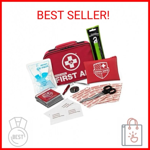 Swiss Safe 2-in-1 First Aid Kit for Car, Travel &