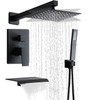 RTTWYYUU Matte Black Shower Faucet Set with Tub Spout 8