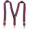 Imai Company Suspenders, S, Kids (Border), Navy Blue x Red,