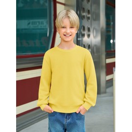 Haloumoning Boys Crewneck Pullover Sweatshirts Kids Youth Casual Long Sleeve Shirts 5-14 Years Yellow