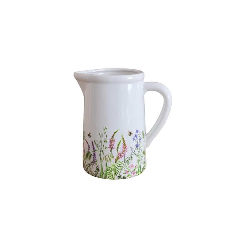 18cm White Meadow Bee Ceramic Decor Indoor Water Juice Jug