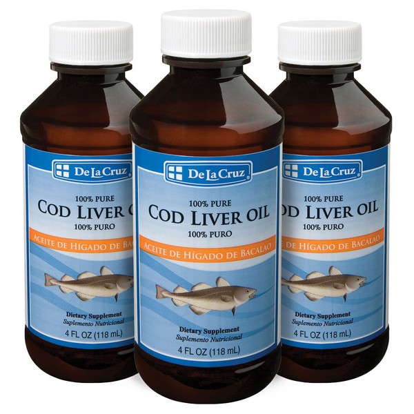 De La Cruz® Pure Icelandic Cod Liver Oil 4 FL OZ (3 BOTTLES)  Exp. 05/ 2025