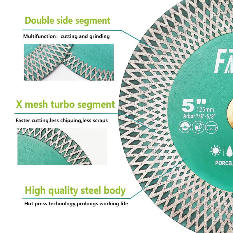 FACHLICH Tile Saw Blade 4-1/2" Diamond Blade 2pcs 115mm for