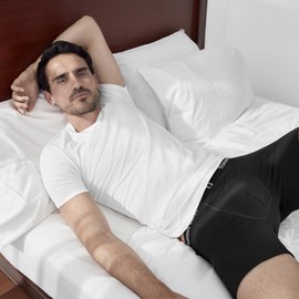 Tommy John Men's Essential Cool Cotton Stretch Boxer Brief Underwear - 6" 3-Pack, Breathable, Moisture-Wicking, Support Pouch (Black/White/Monument, Medium)