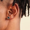 KRKC&CO S925 Silver Men's Earrings, Round Black Oynx Earrings, 8
