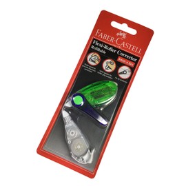 Refillable Correction Tape With Roller 5 mm x 6 m Flexi-Roller Guide To Provide Precision Correction and Better Grip Position + 1 Free Correction Tape Refill (Green)