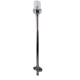 24" Long Marine Stern Light Stainless Steel Tubing BA15D Bulb 12VDC Splashproof