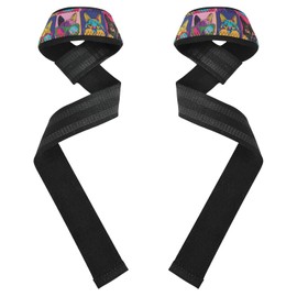 Cool Funky - Correas de elevación de fitness para gato, 26 pulgadas, antideslizantes, par de correas de gimnasio para levantamiento de pesas, culturismo, levantamiento de pesas y levantamiento de