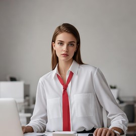 Mantieqingway Scarf for Women, Solid Color Satin Ribbon Tie Neckerchief Accessory for Wedding, Cosplay, Party (Red)