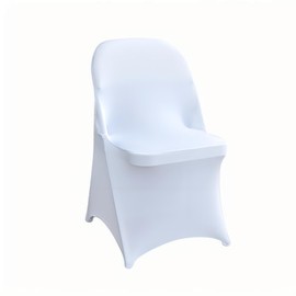 100 Pcs White Folding Chair Cover Washable Removable Universal Fitted Chair Cover Protector for Wedding Party Banquet Holidays Celebration Decoration Chair Covers