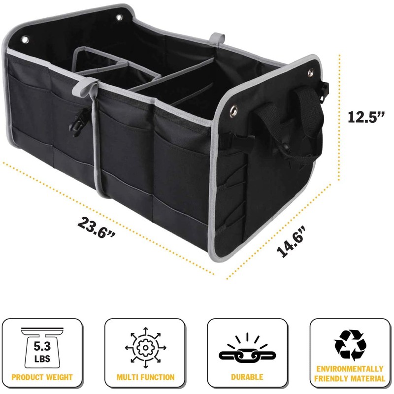 Tahoe Trails 23" Foldable Trunk Organizer for Car Storage, Reinforced