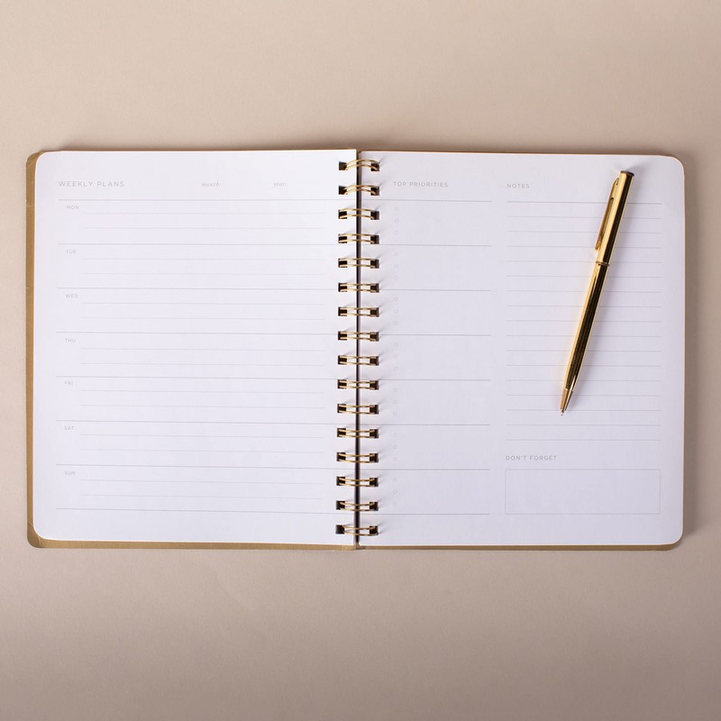 Fringe Studio "STANDARD COGNAC" NON-DATED WEEKLY PLANNER, 7" X 8.375",