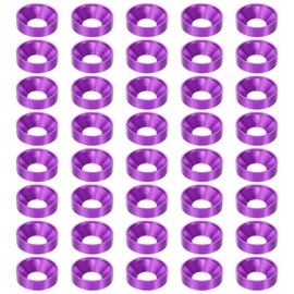 PATIKIL M8 40pcs Finishing Counter Sink Washers Anodized Aluminum Alloy Flat Cup Head Bolt Gasket Bolt for Machine Accessories Parts DIY Models Purple