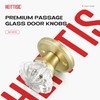 Heittis 4 Pack Passage Glass Door Knobs,Passage Function Interior Door