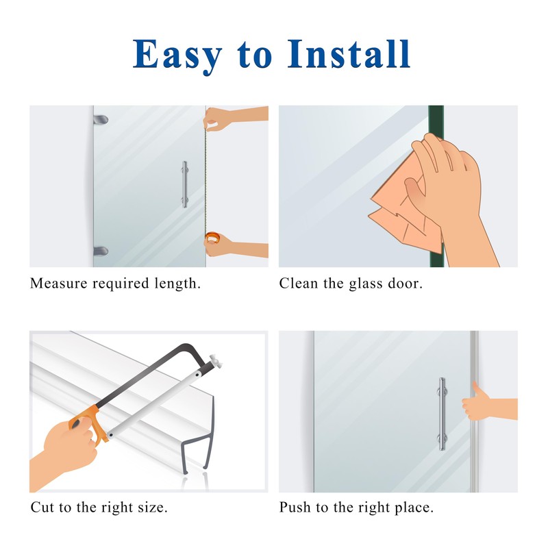 EAISMON Frameless Shower Door Seal Strip 4 Pack x 39