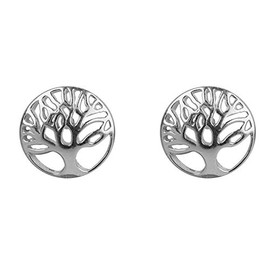 925 Solid Sterling Silver Tree Of Life Ear Studs Comes Gift Boxed