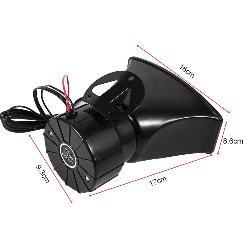 Car Siren Speaker 12V 100W 120dB Vehicle Sound Horn with