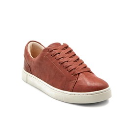 Frye Ivy Low Lace Sneakers for Women Crafted from Soft, Vintage Italian Leather with Removable Molded Footbed, Leather Lining, and Contrast White Rubber Outsoles, Cognac - 9.5M