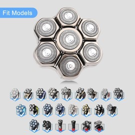 7 Magnetic Replacement Blades for ROSSIFUR Lovcoyo Gisaae Bazivve ElectriBrite Freebird Grooming Head Shaver Replacement Heads(silver7Magnetic)
