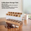 Coffee Bean Storage Tube Glass Coffee Bean Cellar with Wooden