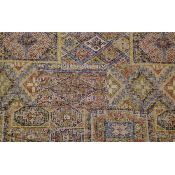 MICROFIBERS TAGINE MAHOGANY BROWN SOUTHWESTERN TRIBAL LINEN FABRIC BY THE