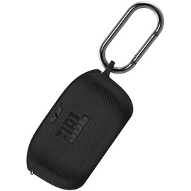Geiomoo Silicone Case for JBL Vibe Buds, Protective Cover with Carabiner (Black)